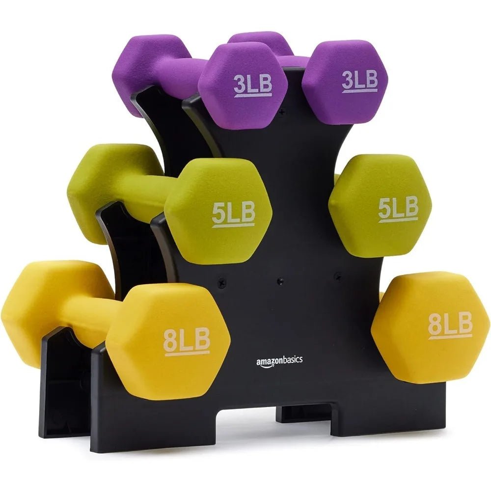 Comfortable & Durable Neoprene Dumbbells - Hexagon Shape for Stability - Booyes fitness