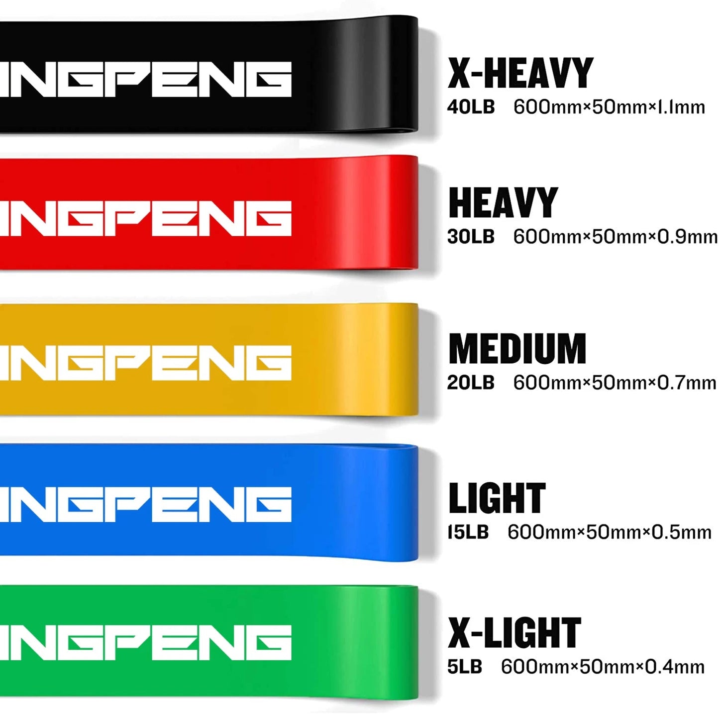 Resistance Bands Set - 5 Levels for Home Workouts, Strength Training, Fitness - Booyes fitness
