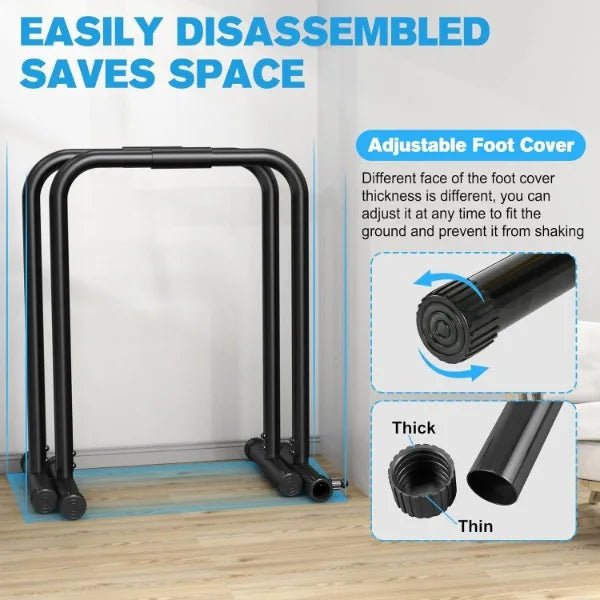 Adjustable Dip Stand Station - Heavy Duty Steel, 400lbs Capacity, Home Gym - Booyes fitness
