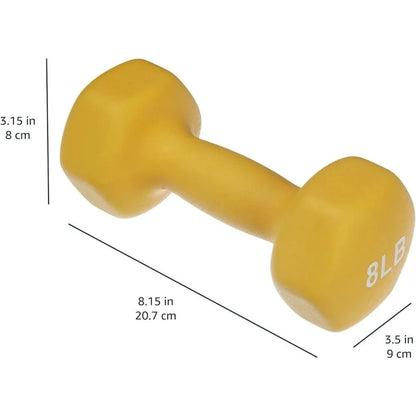 Comfortable & Durable Neoprene Dumbbells - Hexagon Shape for Stability - Booyes fitness