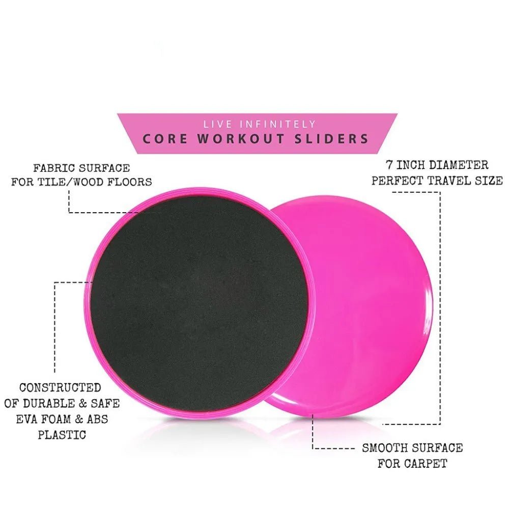 Core Sliders for Exercise - Dual - Sided Gliders for Carpet and Hardwood Floors - Booyes fitness