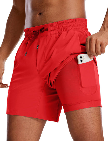 CRZ YOGA Men's Running Shorts: Lightweight Comfort & Convenient Storage - Booyes fitness