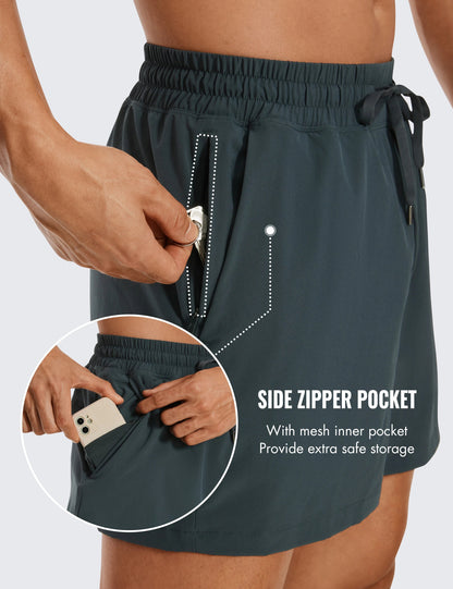 CRZ YOGA Men's Running Shorts: Lightweight Comfort & Convenient Storage - Booyes fitness