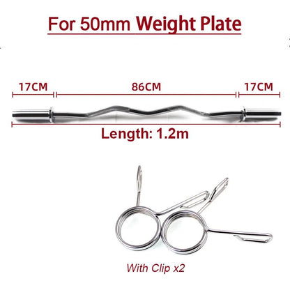 Dumbbell Bars - Straight & EZ Curl Bars for Weightlifting, 25mm, 1.2m/1.5m - Booyes fitness