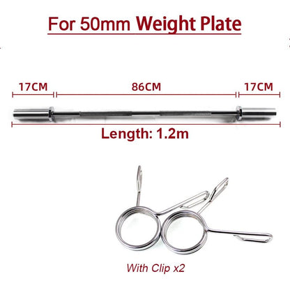 Dumbbell Bars - Straight & EZ Curl Bars for Weightlifting, 25mm, 1.2m/1.5m - Booyes fitness