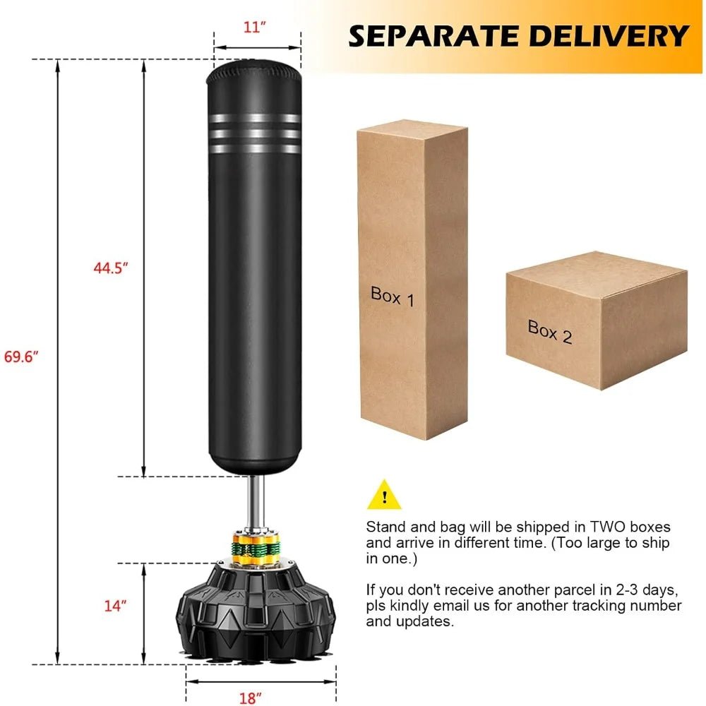 Freestanding Punching Bag with Suction Cup Base - Quiet & Stable for Home Gyms - Booyes fitness